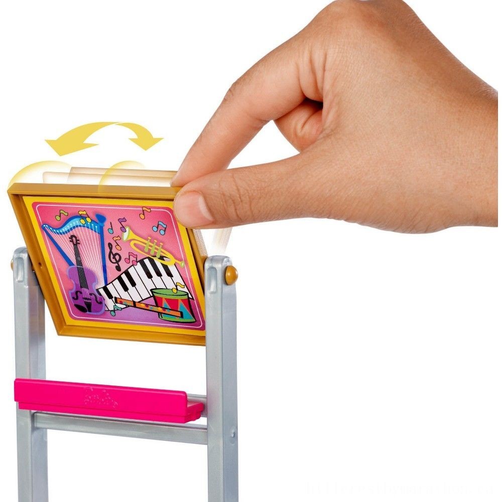 Barbie Popular Music Instructor Figurine && Playset