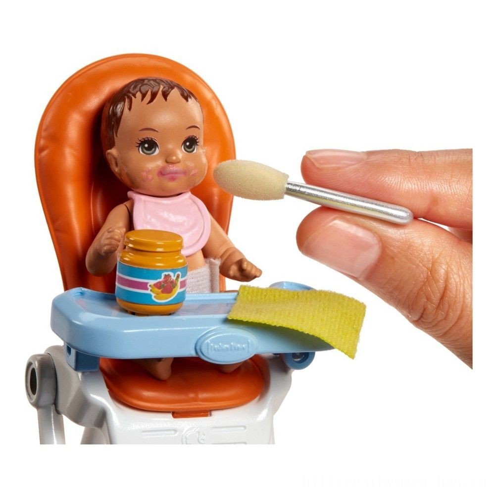 70% Off - Barbie Skipper Babysitters Inc. Dolly and also Eating Playset - Brunette - Cyber Monday Mania:£10[laa5414ma]