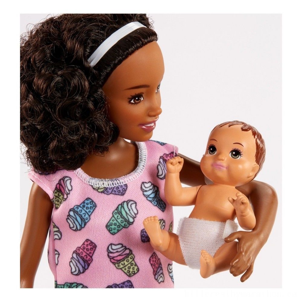 Barbie Captain Babysitters Inc. Figure as well as Feeding Playset - Brunette