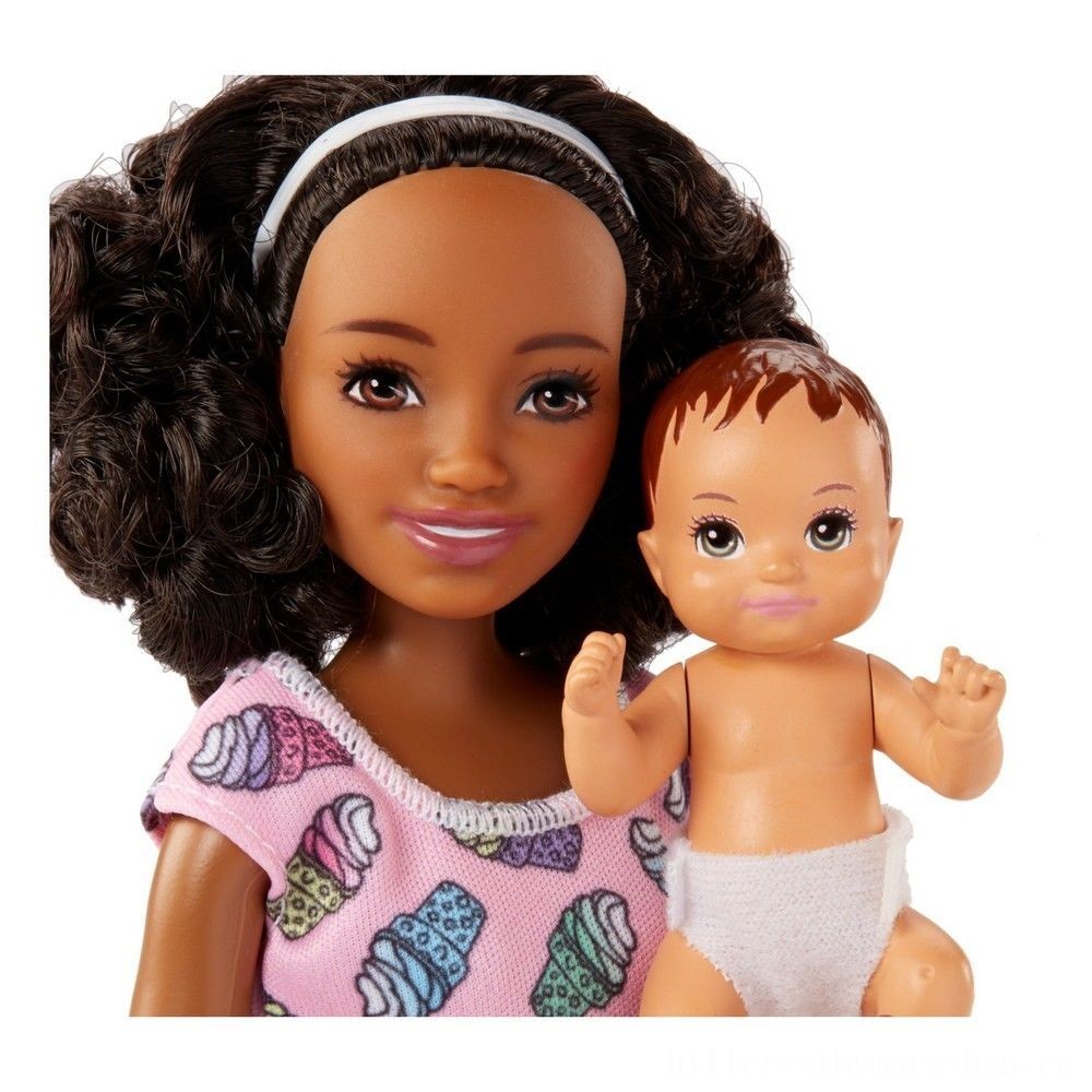 Presidents' Day Sale - Barbie Captain Babysitters Inc. Toy as well as Eating Playset - Brunette - Mid-Season:£10