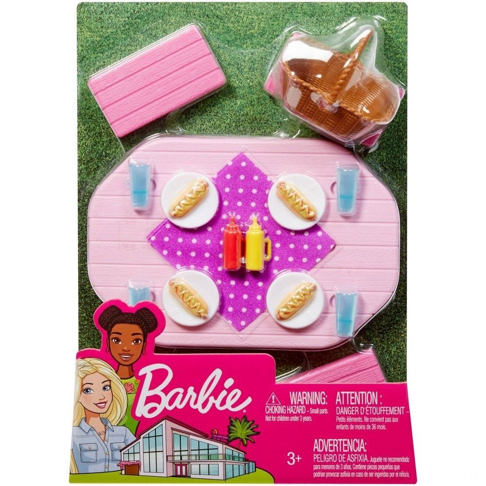 May Flowers Sale - Barbie Picnic Table Extra - Super Sale Sunday:£6[lia5416nk]