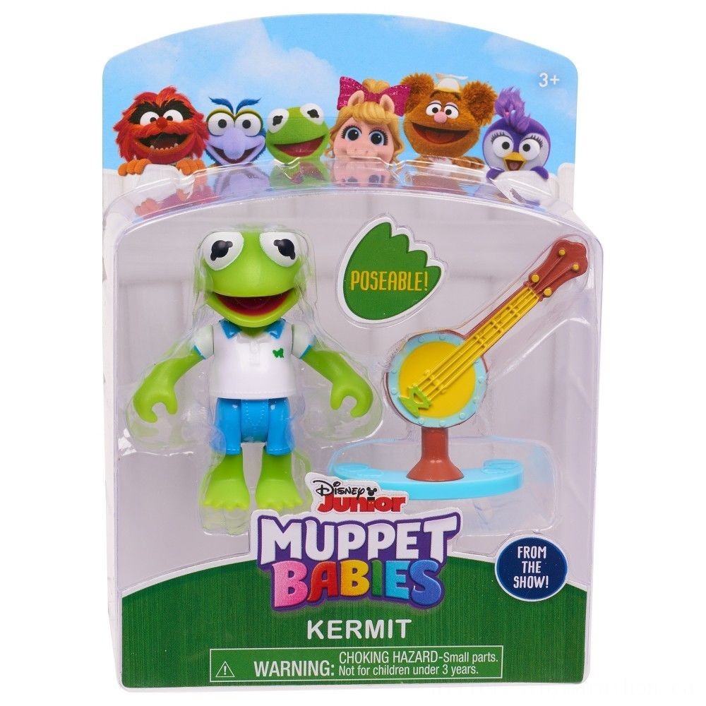 Bankruptcy Sale - Disney Junior Muppet Infants Poseable Kermit - Reduced-Price Powwow:£3