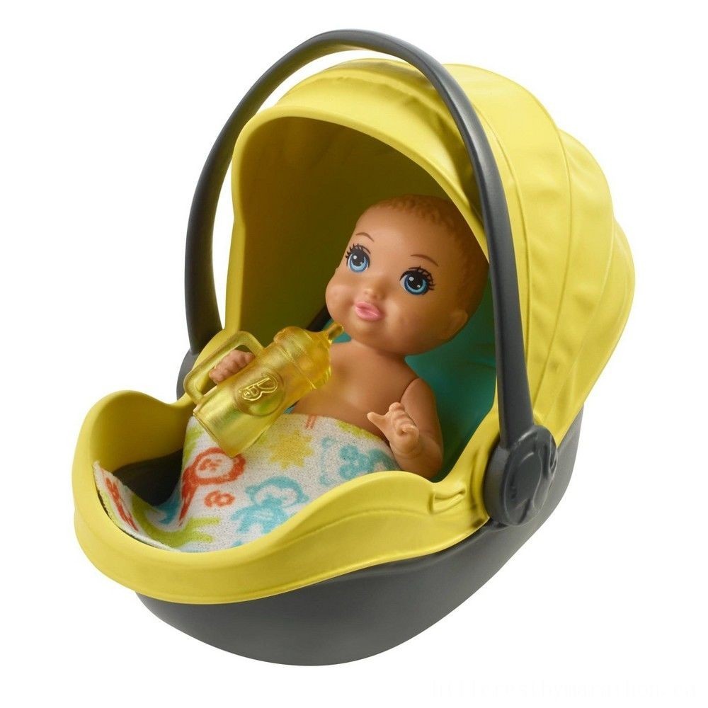 Barbie Skipper Baby Sitter Inc. Stroller and Baby Playset