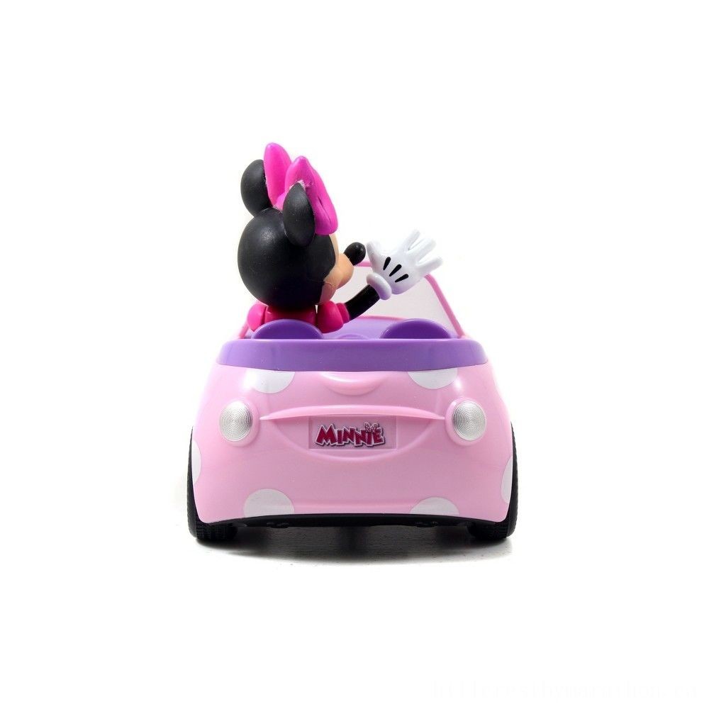 No Returns, No Exchanges - Jada Toys Disney Junior RC Minnie Bowtique Roadster Push-button Control Automobile 7&&   quot; Pink along with White Polka Dots - Click and Collect Cash Cow:£14[ama5436az]