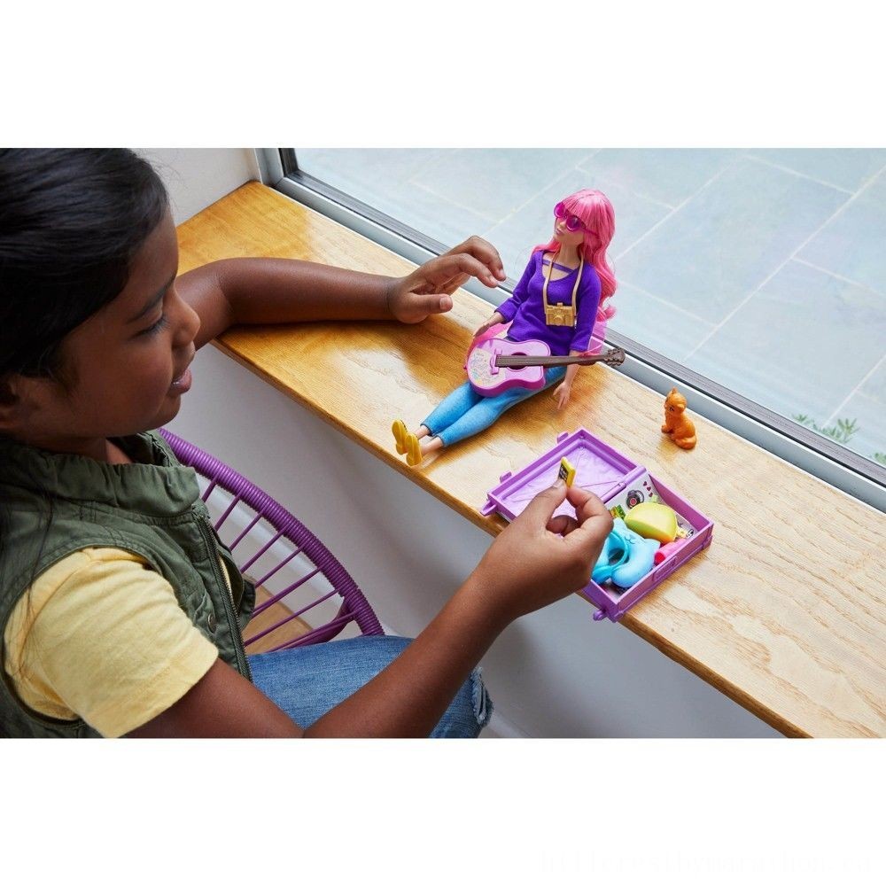Mega Sale - Barbie Daisy Trip Doll &&    Kitty Playset - Web Warehouse Clearance Carnival:£16