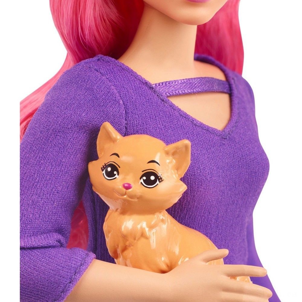 Barbie Sissy Trip Doll && Kitten Playset