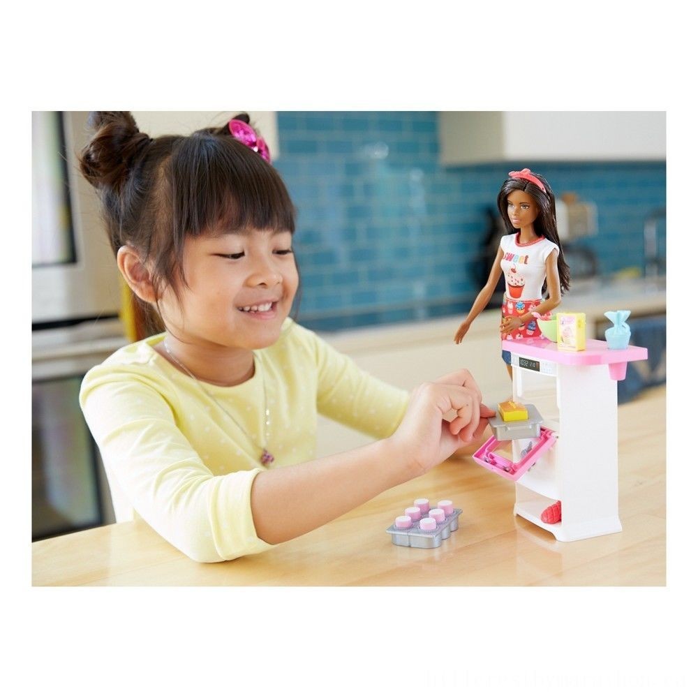 Lowest Price Guaranteed - Barbie Bake Shop Cook Nikki Figurine and also Playset - Frenzy:£10