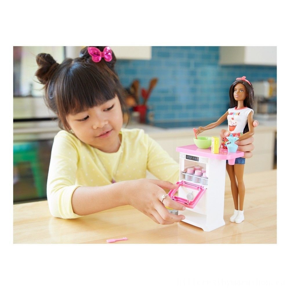 Flash Sale - Barbie Bakeshop Gourmet Chef Nikki Figurine as well as Playset - Online Outlet X-travaganza:£10[cha5471ar]