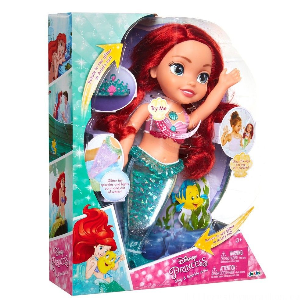 Disney Little Princess Sing && Sparkle Ariel Bath Figurine