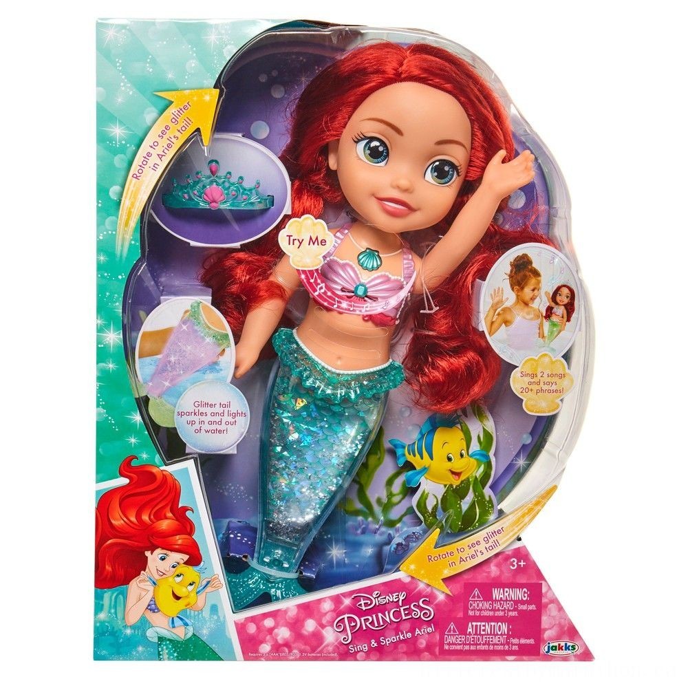 Disney Princess Or Queen Sing && Dazzle Ariel Bathtub Figurine