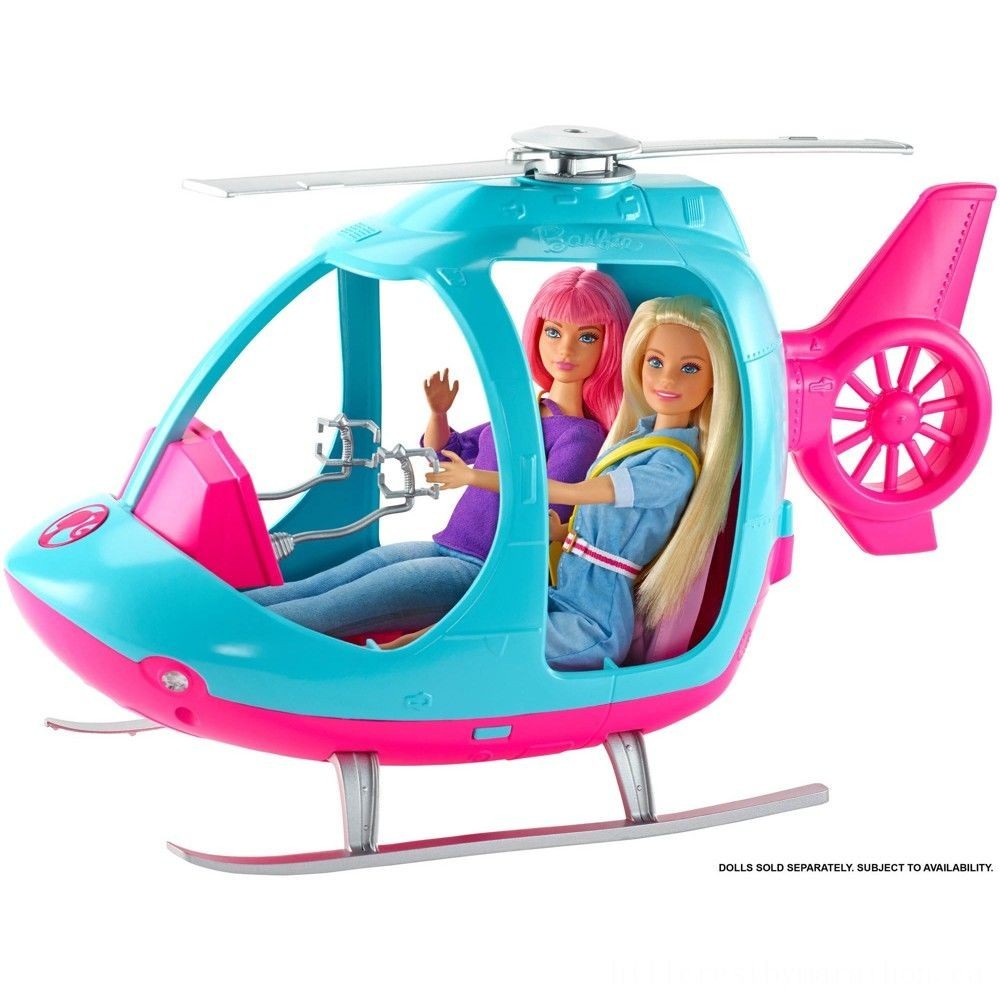 April Showers Sale - Barbie Trip Helicopter, toy auto playsets - Liquidation Luau:£15