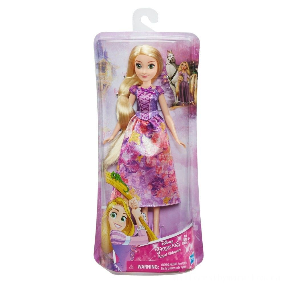 Gift Guide Sale - Disney Little Princess Royal Shimmer - Rapunzel Figure - Clearance Carnival:£7