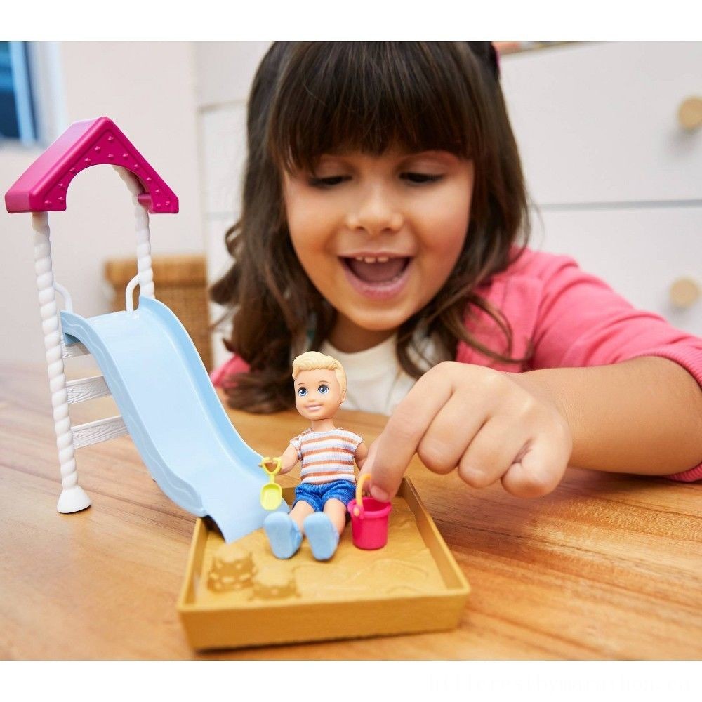 Barbie Captain Babysitters Inc. Buddy Doll and also Playing Field Playset
