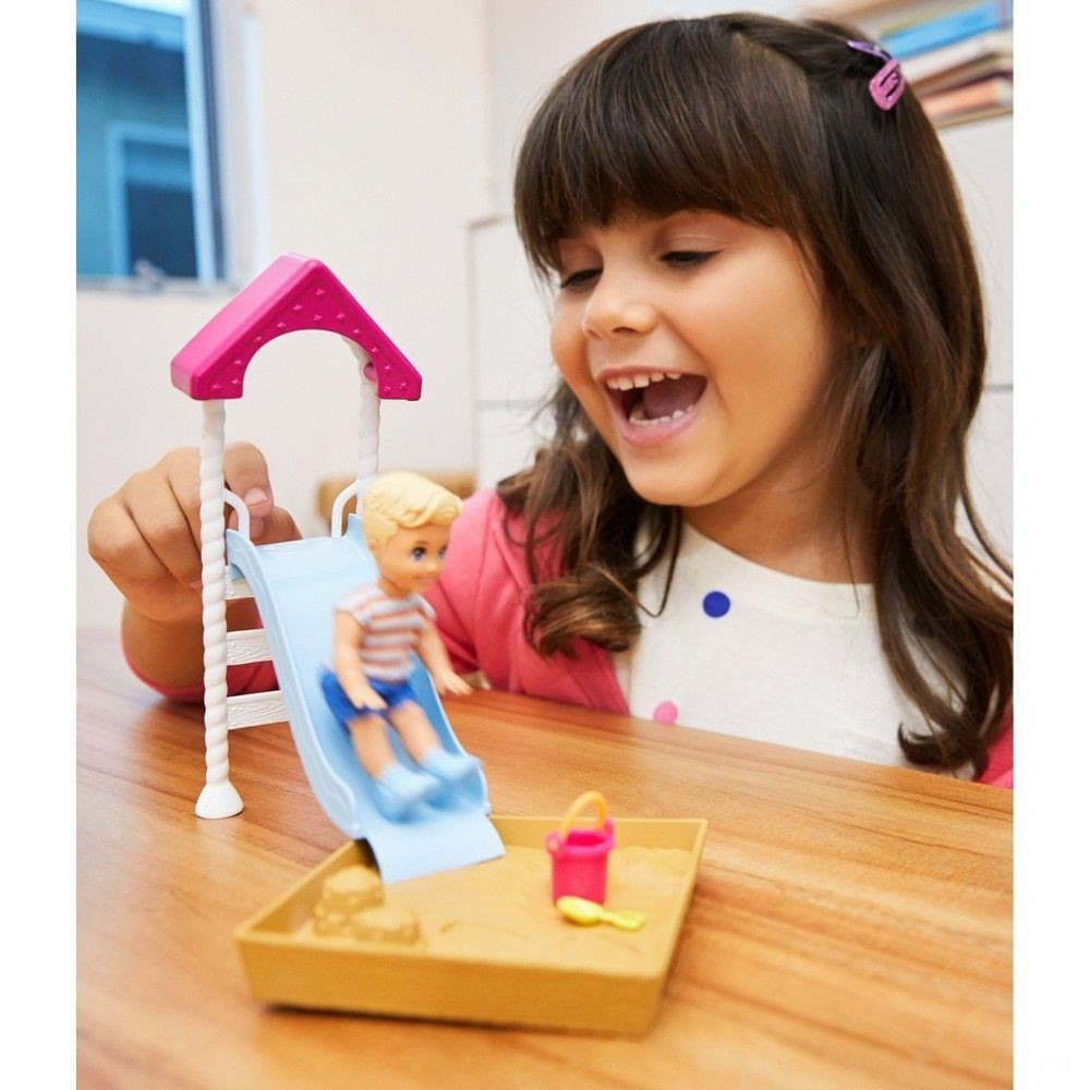 Barbie Skipper Babysitters Inc. Buddy Figurine and Play Ground Playset