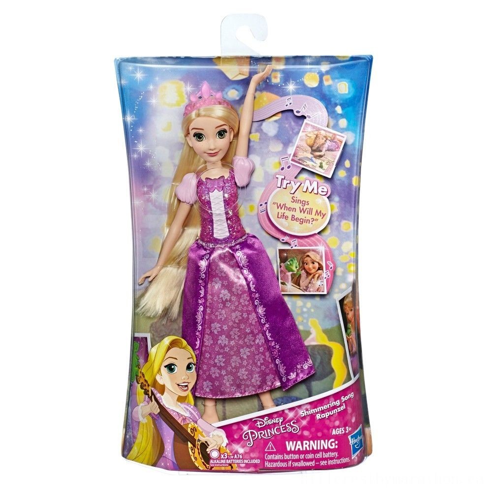 Flash Sale - Disney Little Princess Shimmering Track Rapunzel, Singing Dolly - Hot Buy:£16[jca5498ba]