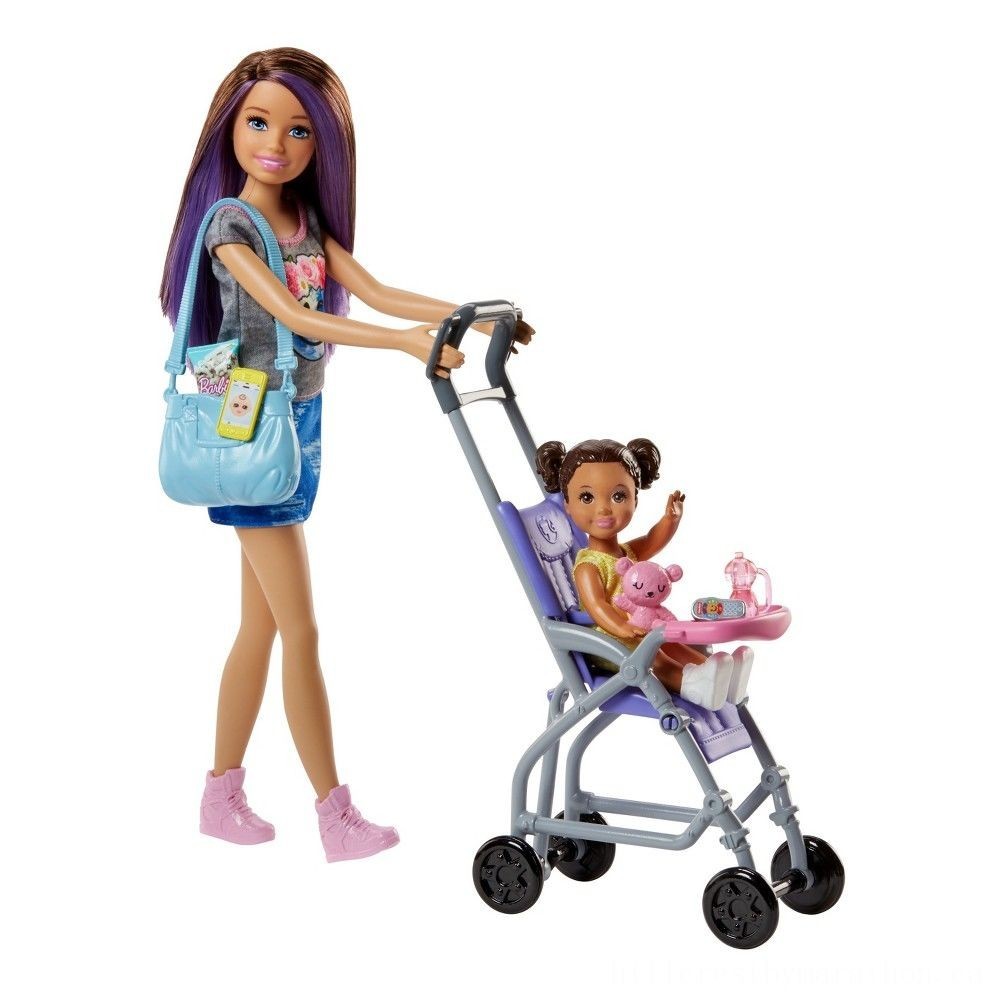 Barbie Skipper Babysitters Inc. Figure as well as Infant Stroller Playset