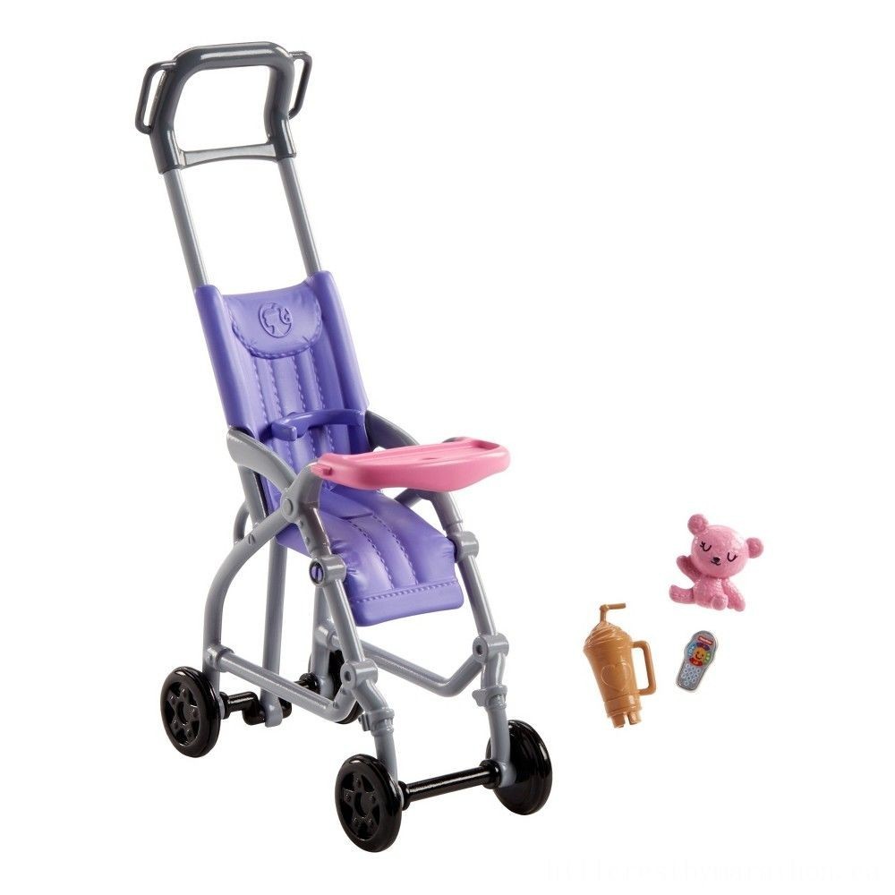 Barbie Skipper Babysitters Inc. Doll and also Child Stroller Playset
