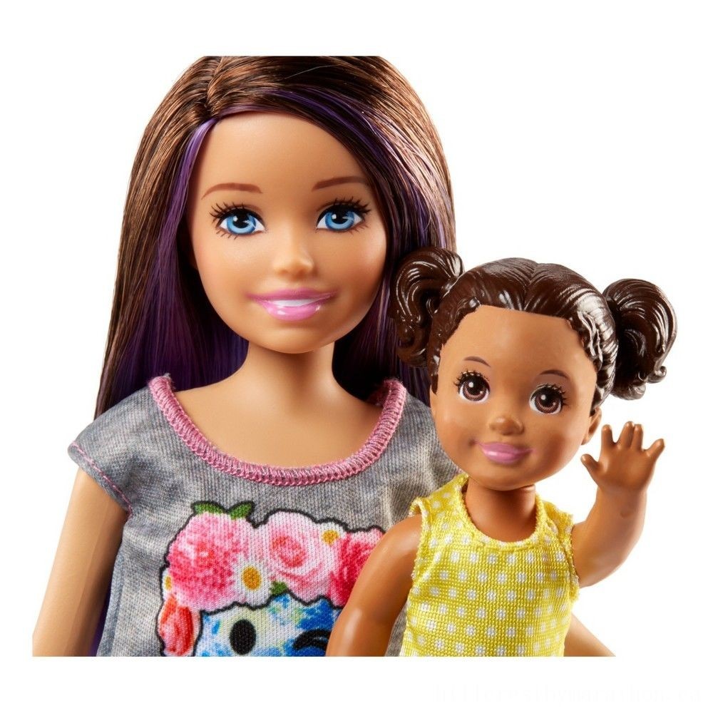 Barbie Skipper Babysitters Inc. Figurine and also Baby Stroller Playset