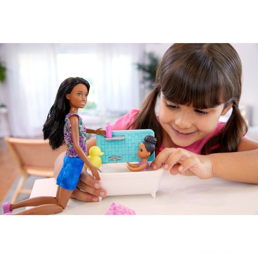 Fire Sale - Barbie Captain Babysitters Inc. Figurine &&    Playset- Dark Hair - Summer Savings Shindig:£10[bea5515nn]