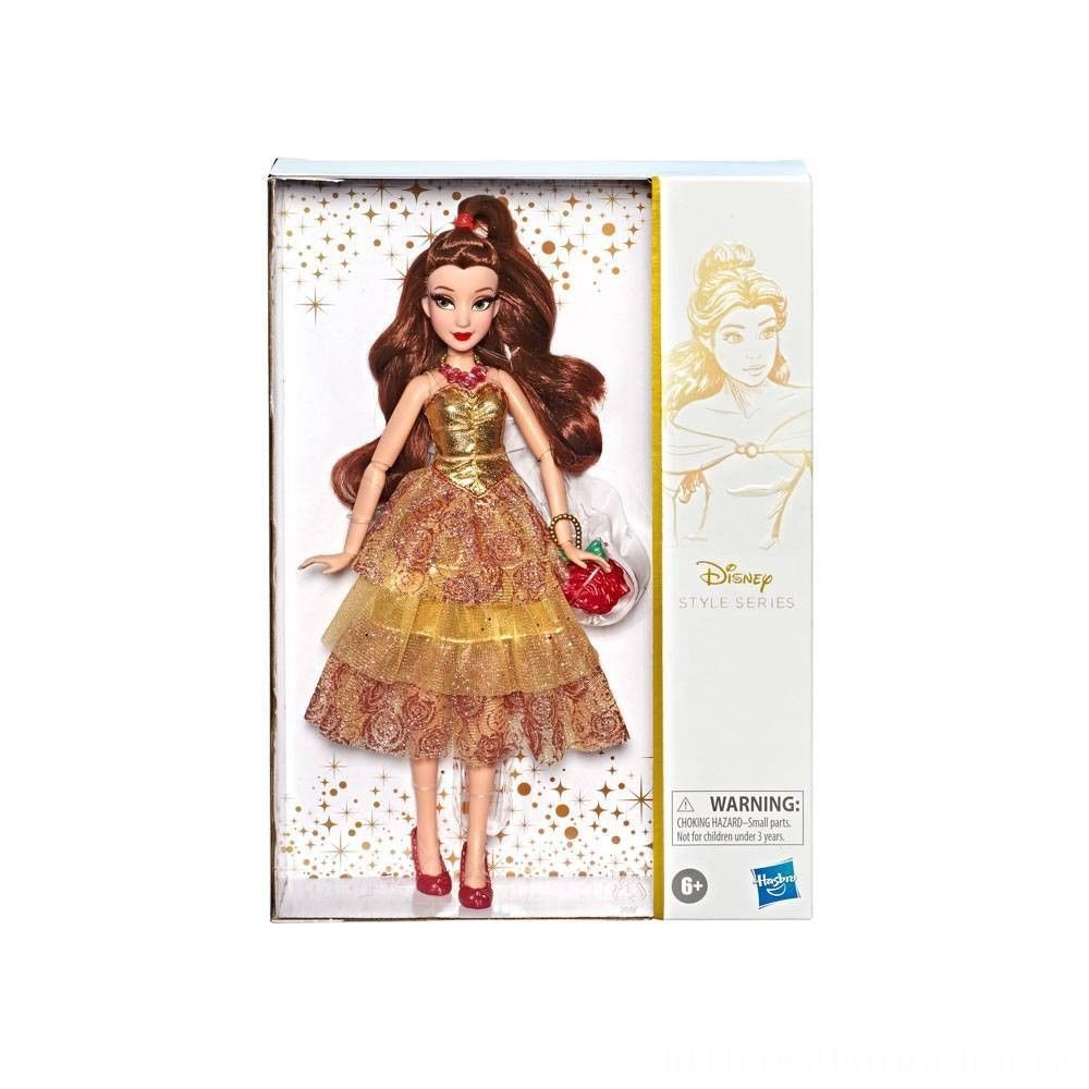 Disney Princess Type Set - Belle Figure in Contemporary Design along with Bag && Footwear