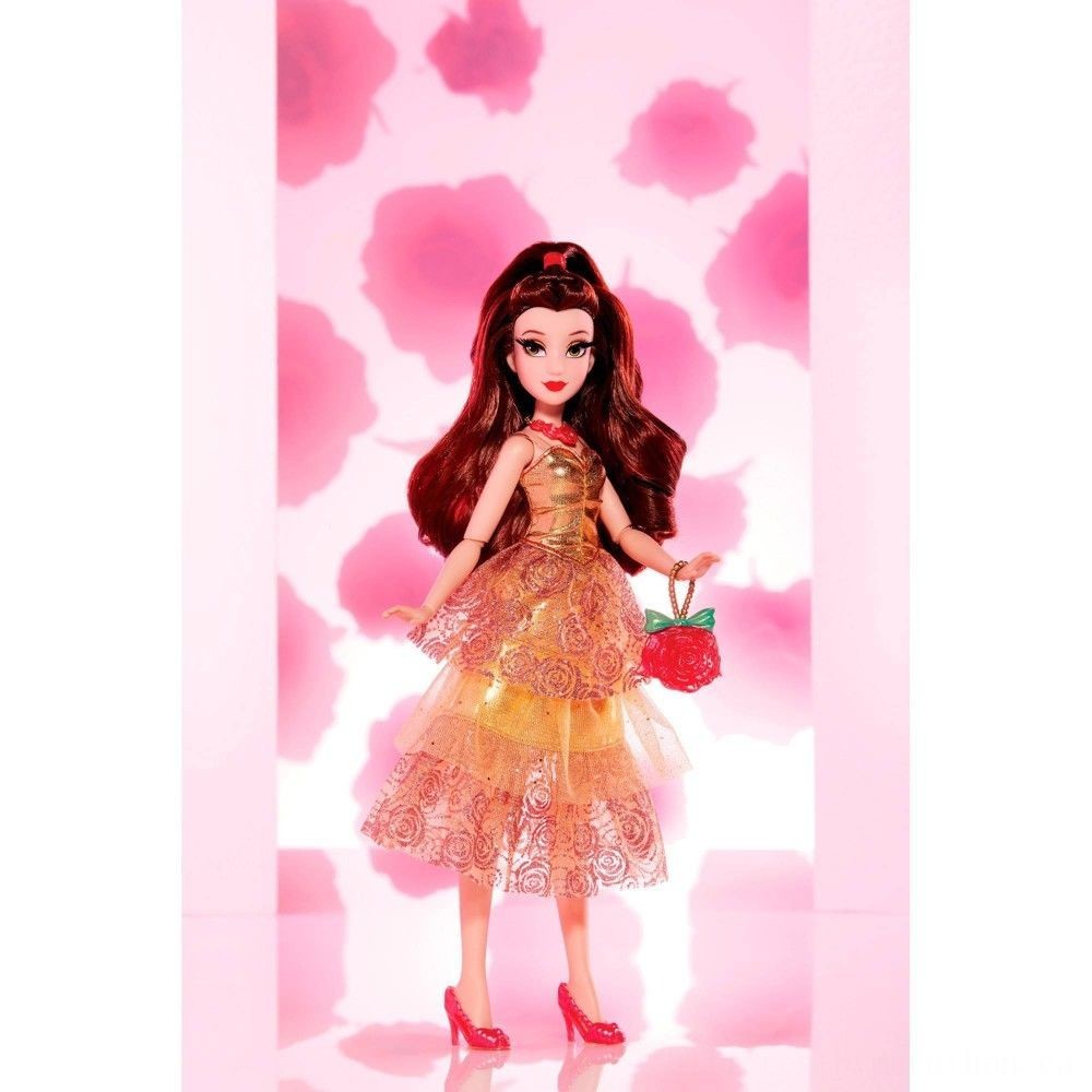 Disney Little Princess Type Set - Belle Figurine in Contemporary Design along with Purse && Footwear