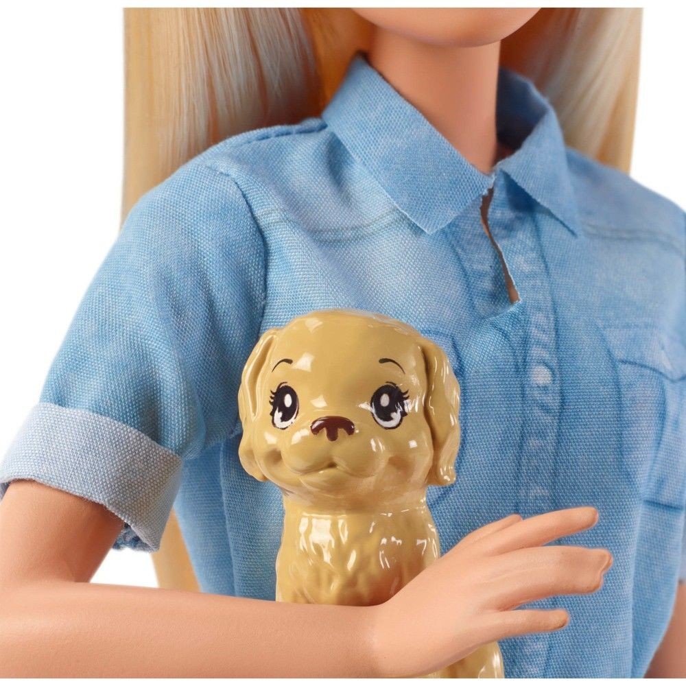 Barbie Travel Figurine && Puppy dog Playset