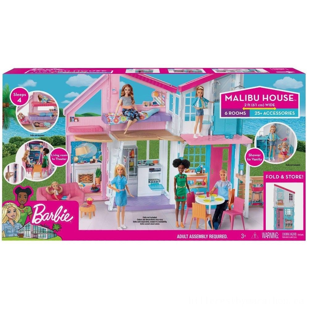 Presidents' Day Sale - Barbie Malibu Home Toy Playset - Frenzy Fest:£62[laa5532co]