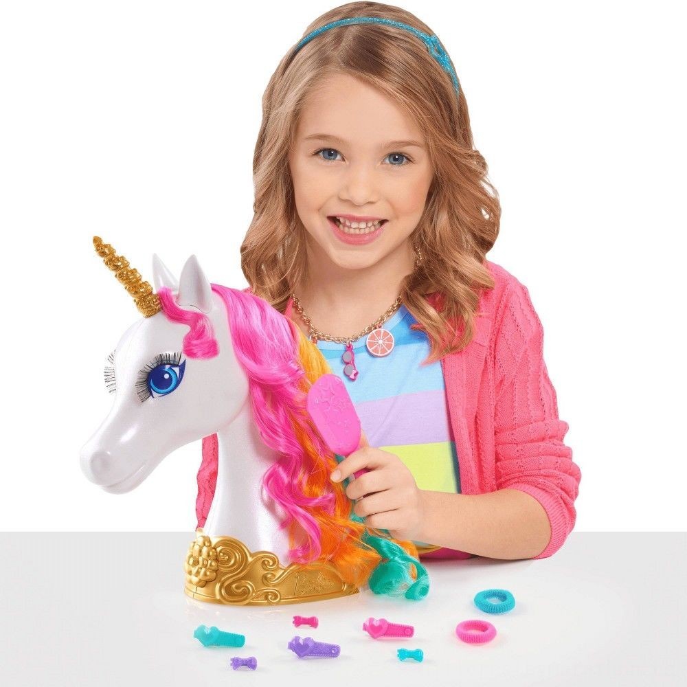 October Halloween Sale - Barbie Dreamtopia Unicorn Styling Head 10pcs - Summer Savings Shindig:£19[lia5538nk]