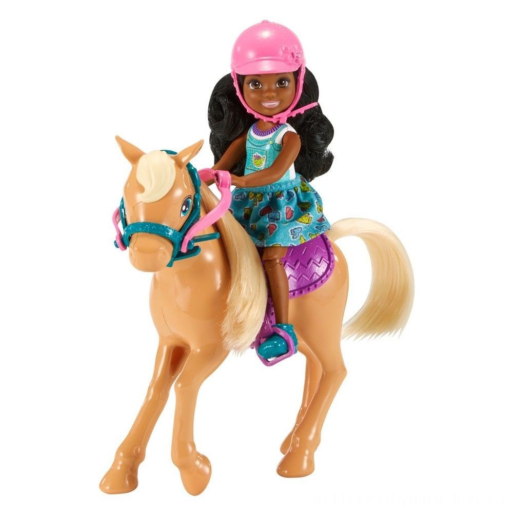 Barbie Club Chelsea Figurine && Horse