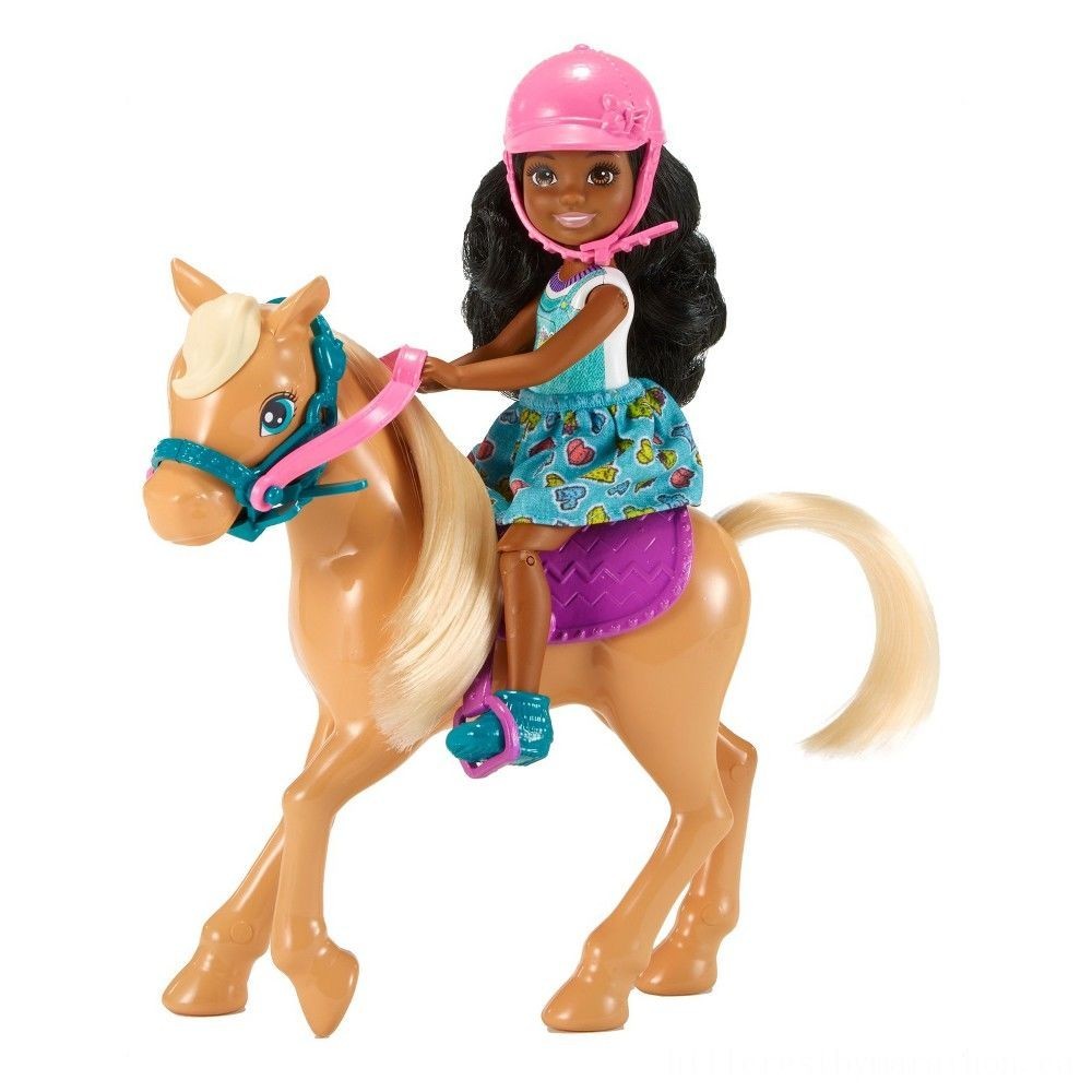 Barbie Club Chelsea Figurine && Pony