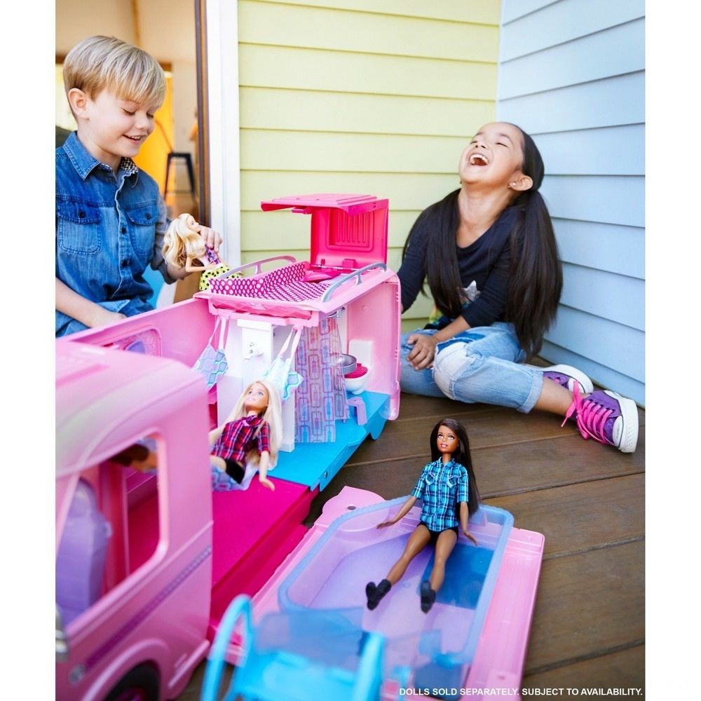 Veterans Day Sale - Barbie Goal Camper Playset - Savings Spree-Tacular:£59[lia5546nk]