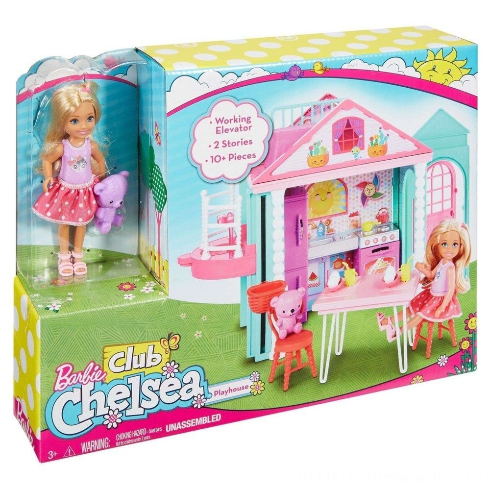 Barbie Club Chelsea Dolly and Playhouse