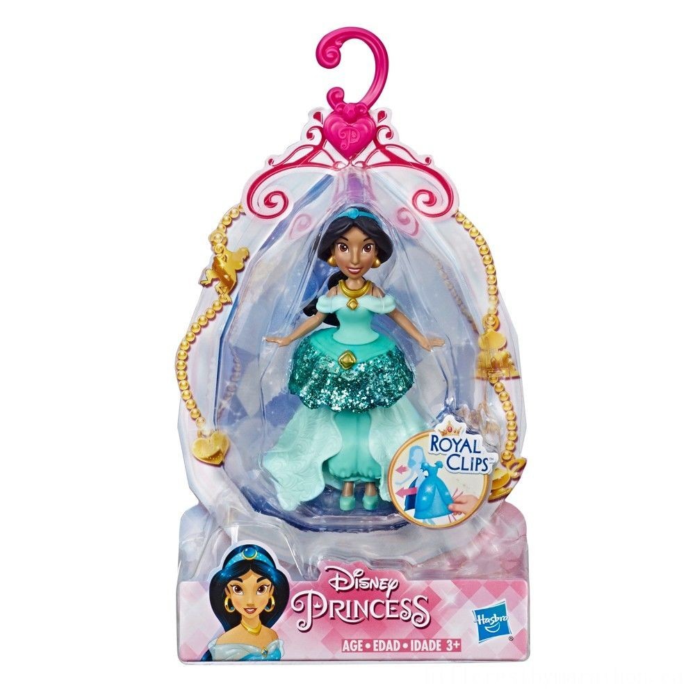 Two for One - Disney Princess Jasmine Doll with Royal Clips Fashion, One-Clip Dress - Get-Together:£4