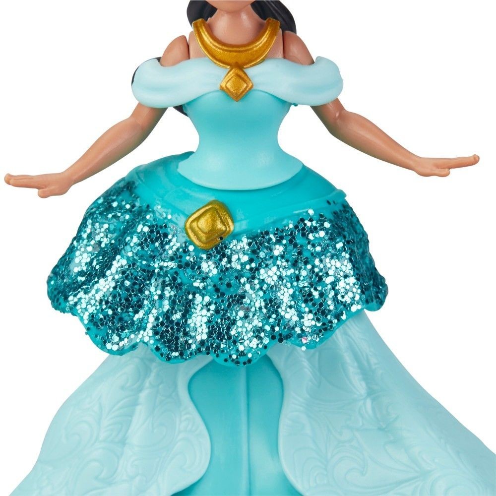 Disney Princess Or Queen Jasmine Doll with Royal Clips Manner, One-Clip Dress