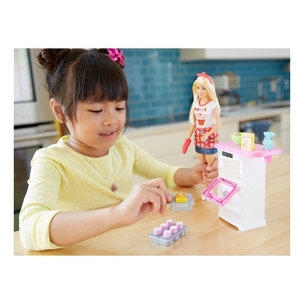 Barbie Careers Bakeshop Cook Doll and also Playset