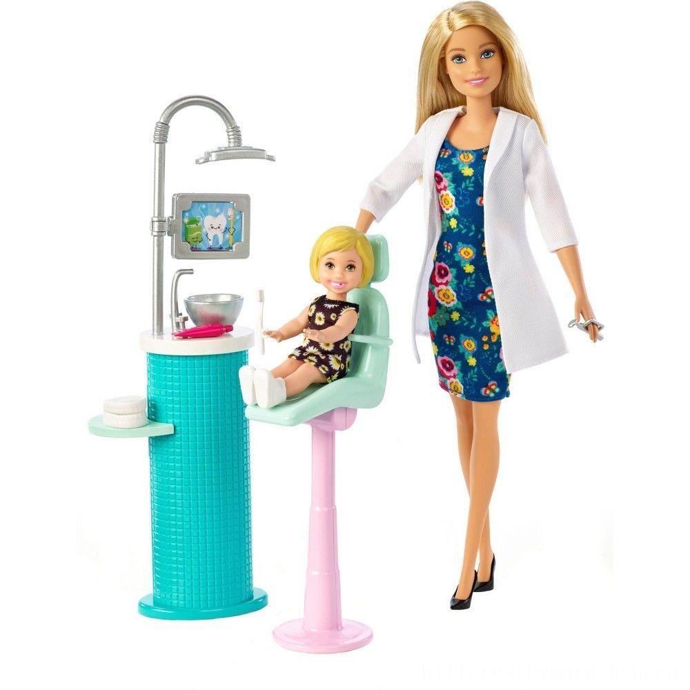 Christmas Sale - Barbie Dental Expert Dolly &&    Playset- Golden-haired - Reduced-Price Powwow:£13[lia5560nk]