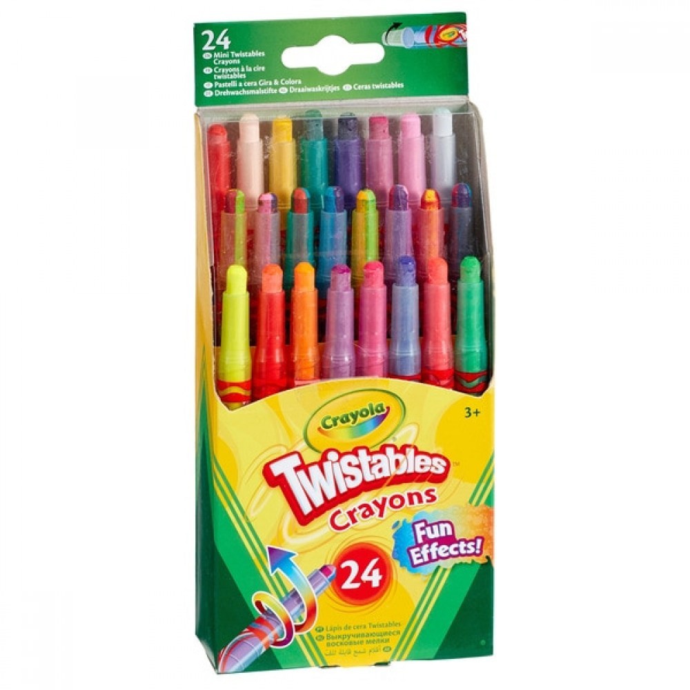 Back to School Sale - Crayola 24 Mini Twistable Crayons - Digital Doorbuster Derby:£4[jca5578ba]