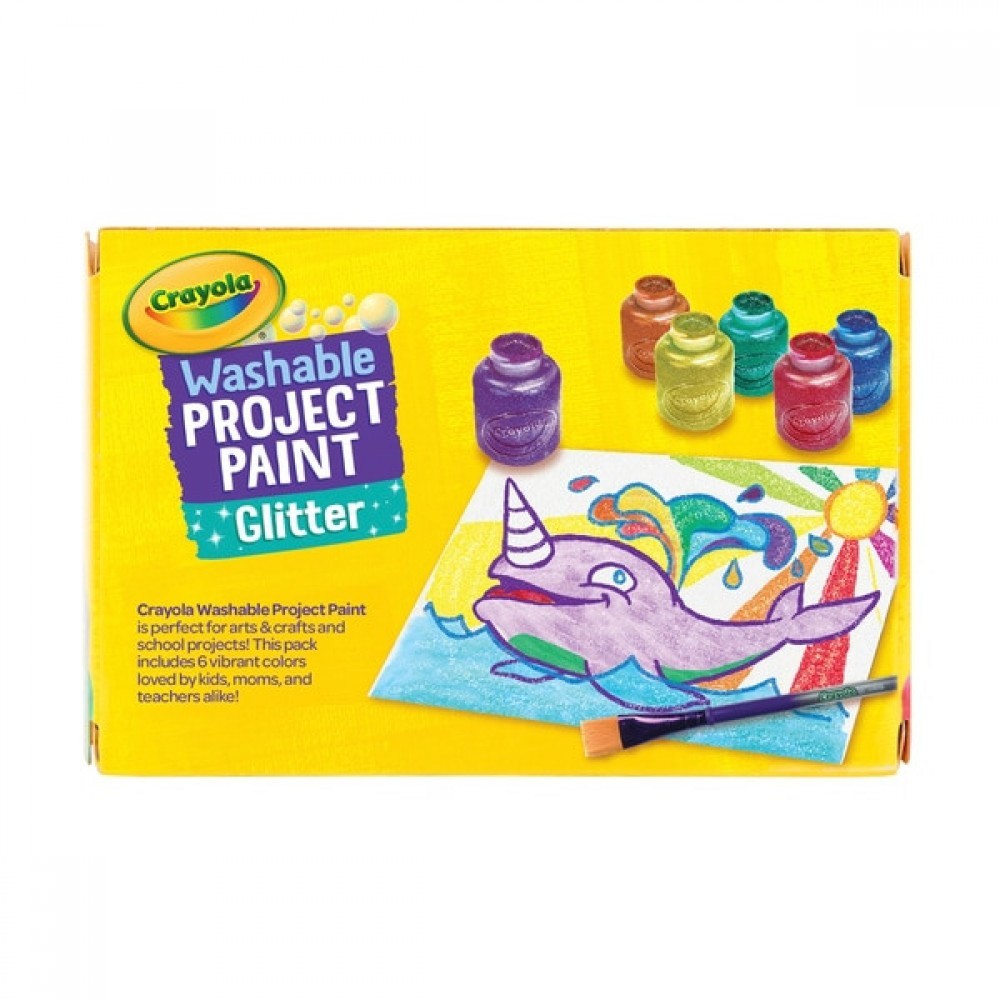 Crayola 6 Cleanable Glitter Paints