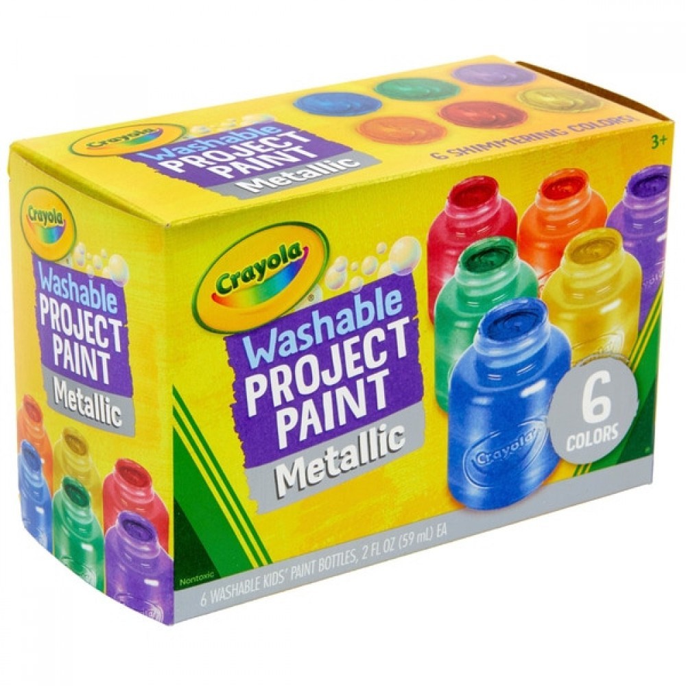 Late Night Sale - Crayola 6 Cleanable Metallic Paints - Winter Wonderland Weekend Windfall:£5