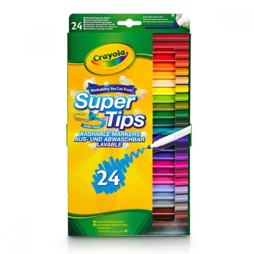 May Flowers Sale - Crayola 24 Supertips - Sale-A-Thon:£5