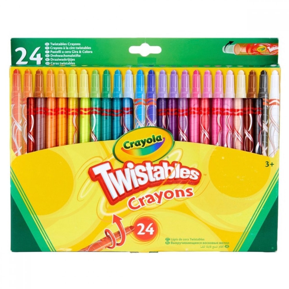 Super Sale - Crayola 24 Twistable Colored Waxes - Click and Collect Cash Cow:£5[bea5653nn]