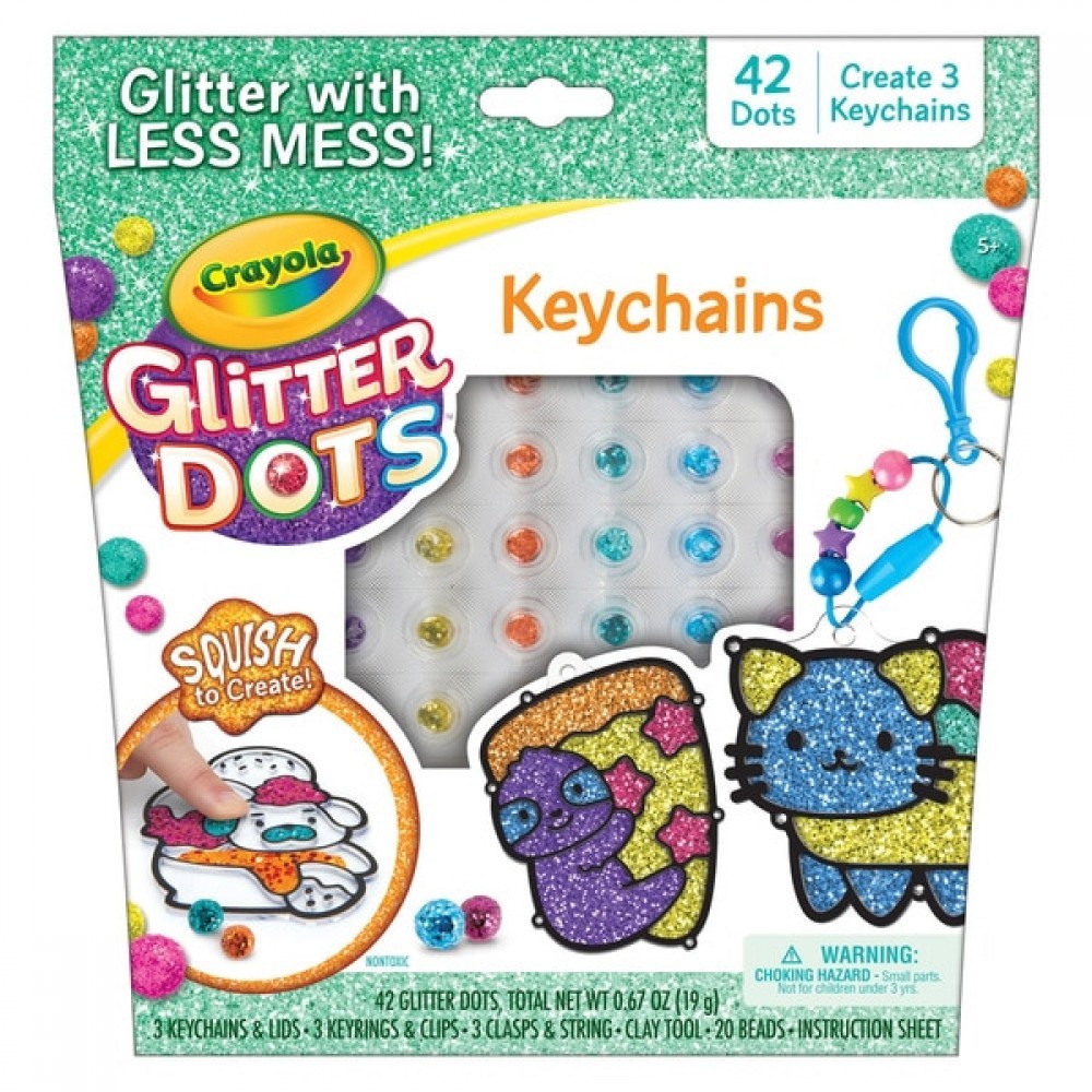 Clearance - Crayola Shine Dots Shimmer Buddies Keychain - Give-Away Jubilee:£8[coa5659li]