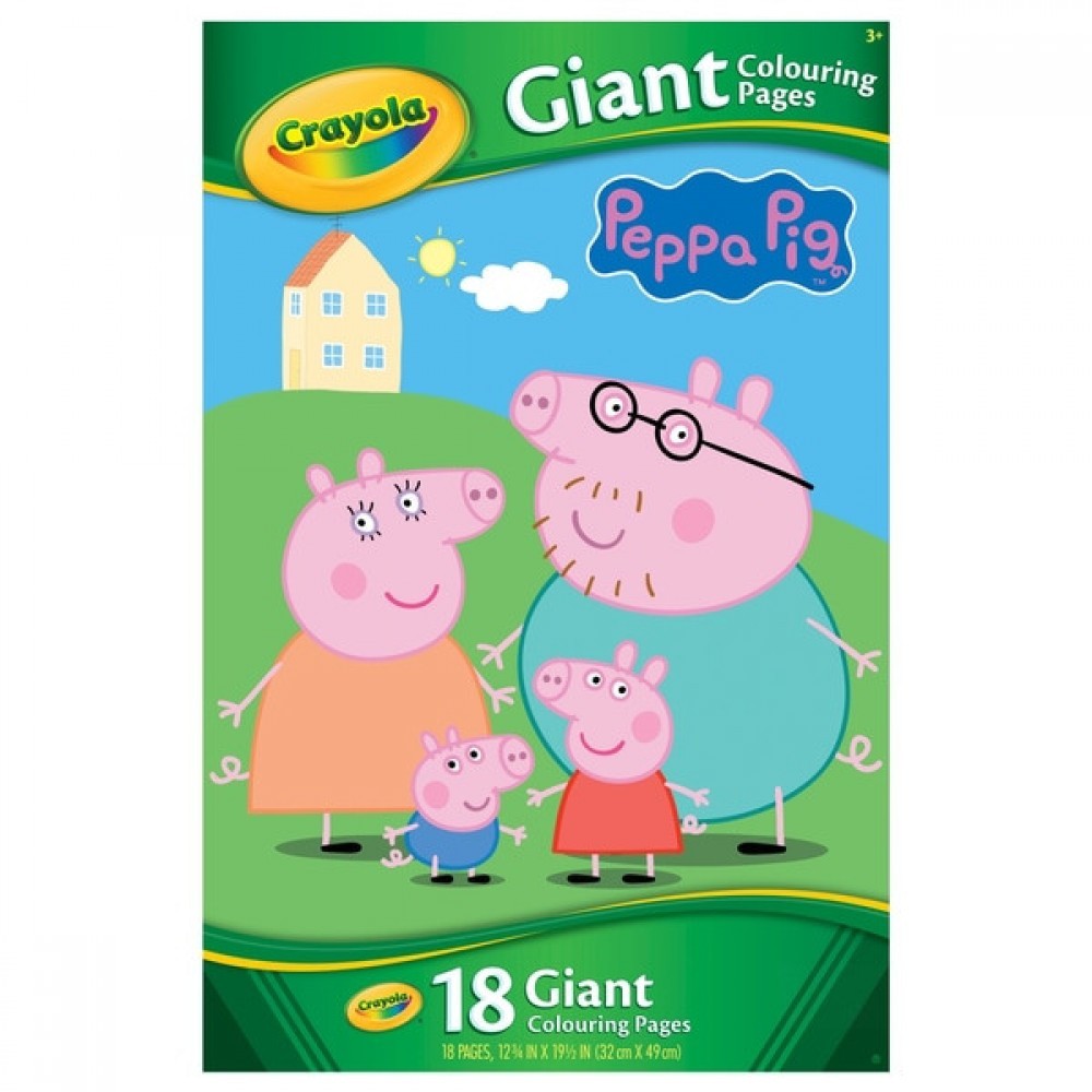 Summer Sale - Crayola Peppa Swine Giant Colouring Pages Book - Spree-Tastic Savings:£4