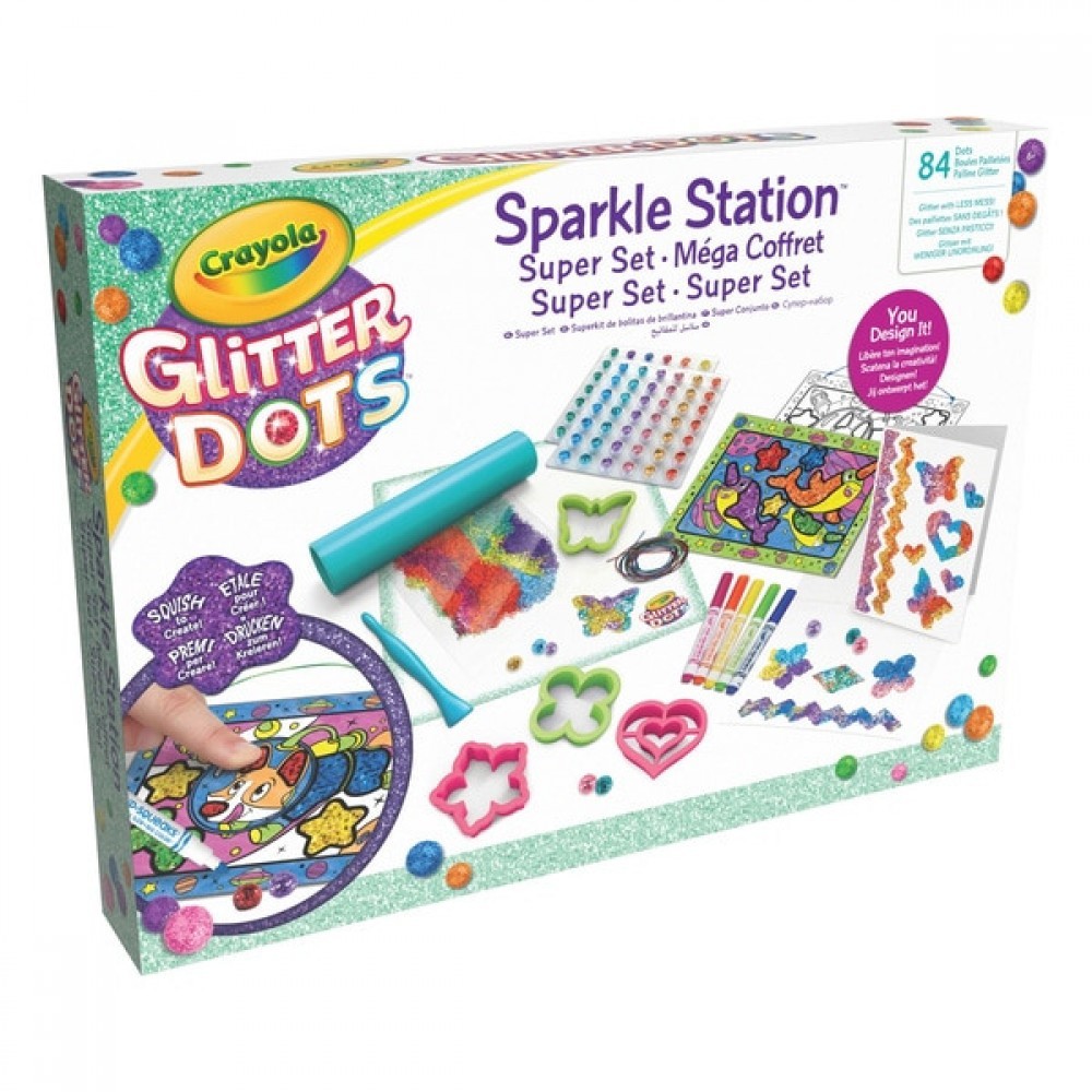 Holiday Gift Sale - Crayola Shine Dots Shimmer Station Super Establish - Reduced:£15[coa5677li]