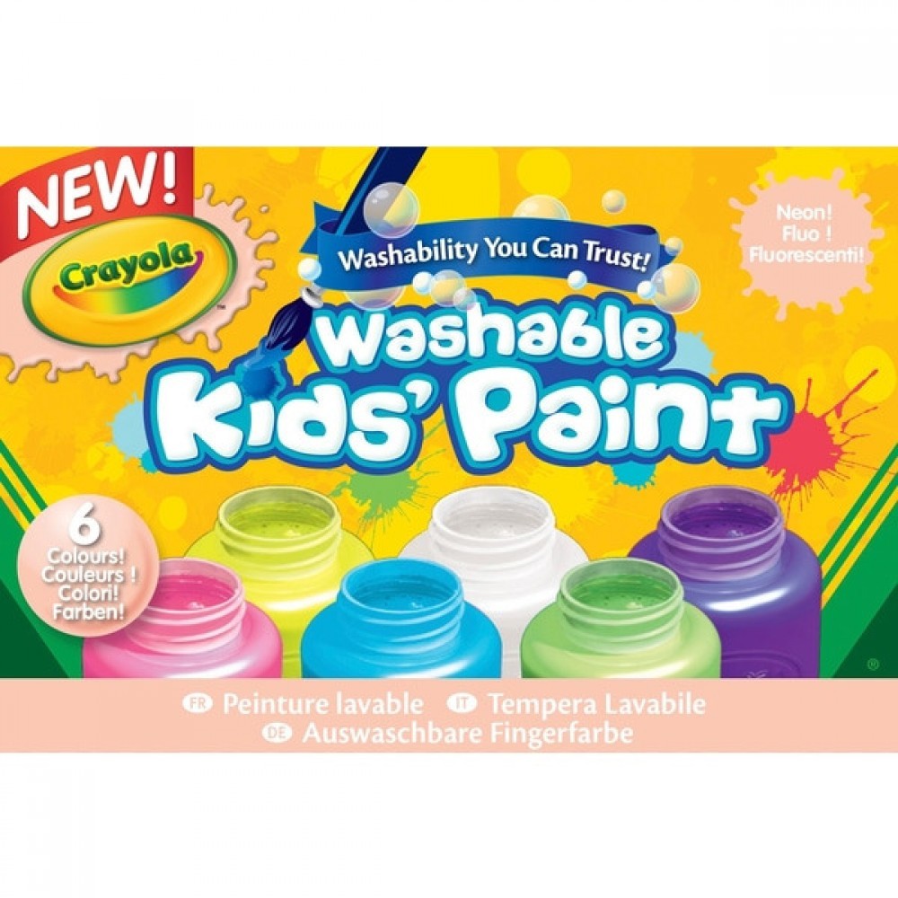 Crayola Neon Washable Paint 6 Pack