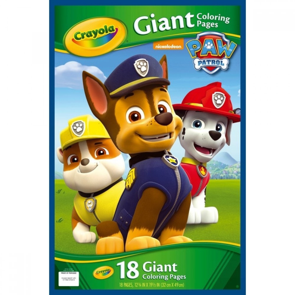 Fall Sale - Crayola Giant Colouring Pages PAW Patrol - Virtual Value-Packed Variety Show:£4[jca5699ba]