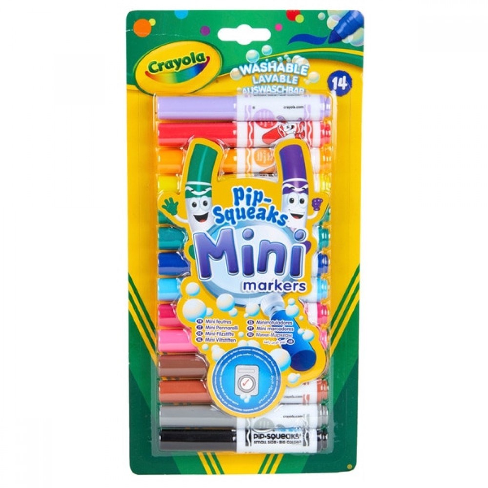 Super Sale - Crayola 14 Pipsqueaks Markers - Closeout:£3[jca5716ba]