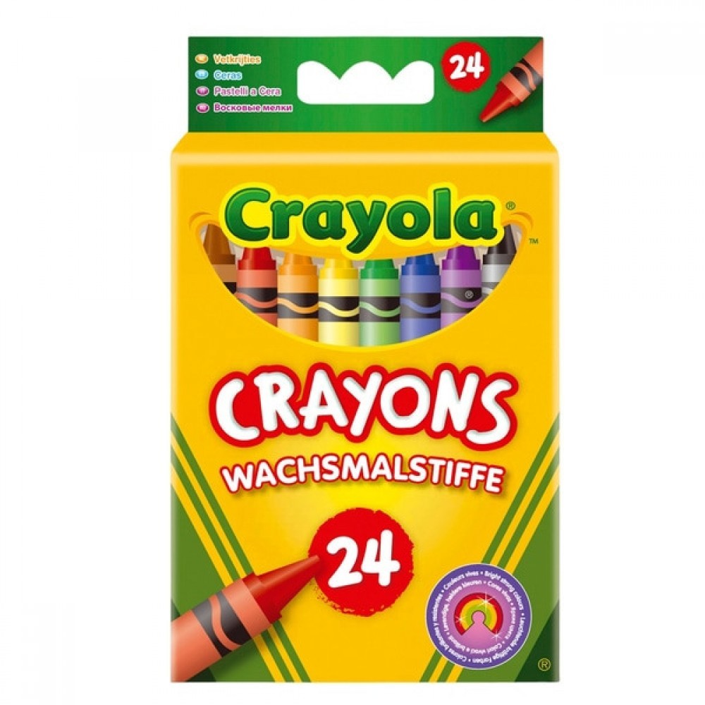 April Showers Sale - Crayola 24 Wax Crayons Asst - Memorial Day Markdown Mardi Gras:£2[jca5718ba]