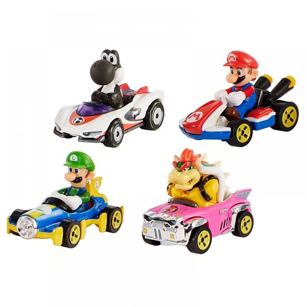 Very hot Wheels Mario Kart Vehicle 4-Pack