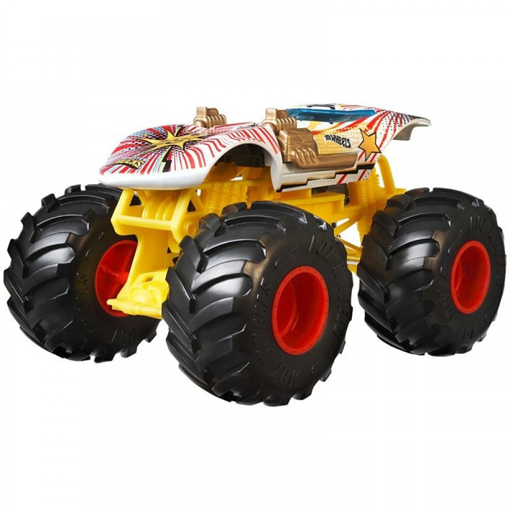 Can't Beat Our - Scorching Wheels  Monster Trucks 1:24 Identical Twin Plant Lorry - New Year's Savings Spectacular:£9